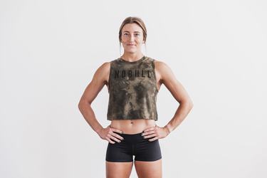 Nobull Muscle Tie-Dye Women's Tank Tops Green | Australia (LO5392)